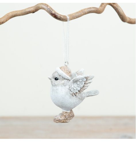 Charming bird ornament perfect for hanging hats or enhancing your Christmas tree