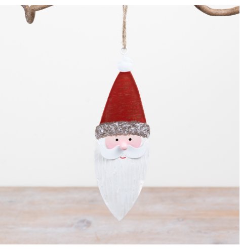 A charming Santa head ornament, perfect for adding a classic festive touch to any display.