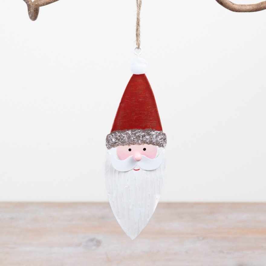 Metal Father Christmas Hanger, 19cm