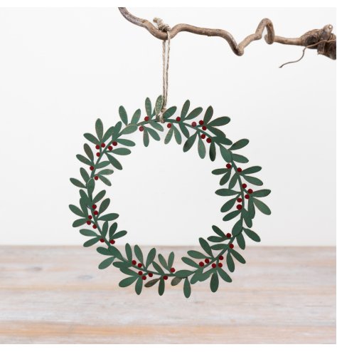 Add a refined, natural feel to your seasonal decor with this stylish metal wreath hanger.