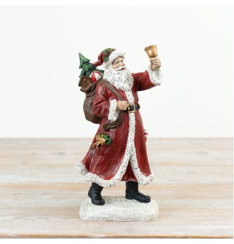 A beautifully crafted Santa ornament.
