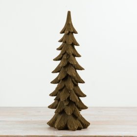 Crafted from resin with a realistic wood-look finish