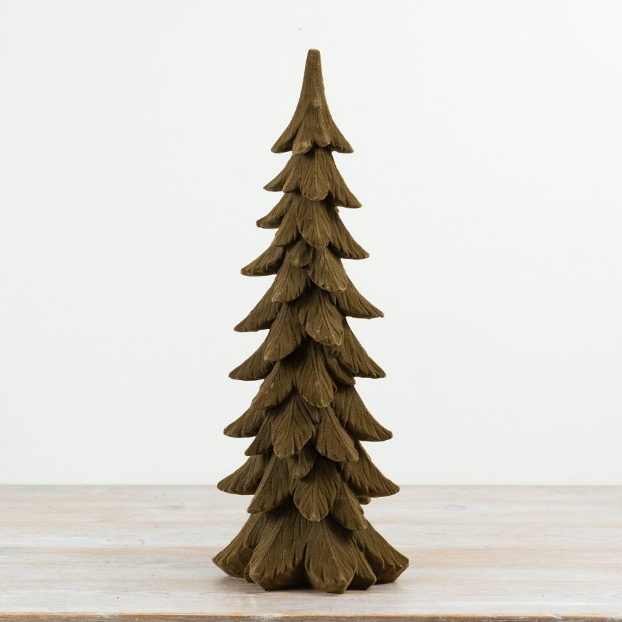 Crafted from resin with a realistic wood-look finish