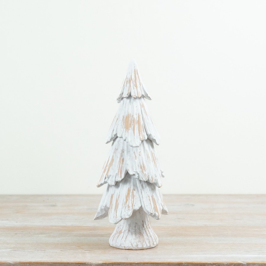 Bring natural charm to your decor with this resin tree featuring a lovely white wood finish.