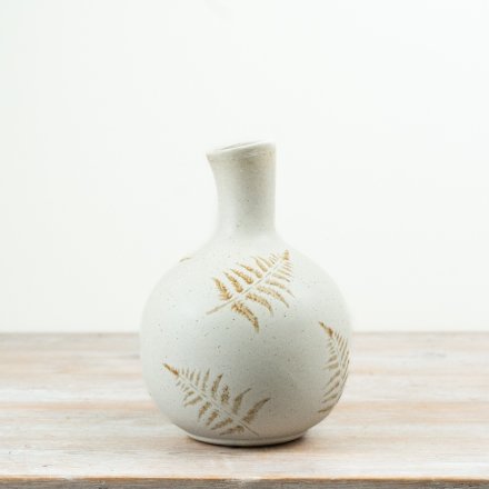 24cm Embossed Vase with Gold Leaf 