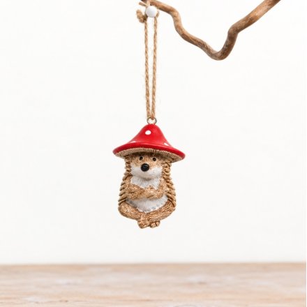 Hedgehog Mushroom Deco, 4.5cm 