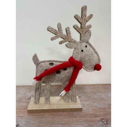 Felt Christmas Reindeer Deco, 20.5cm