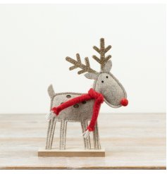 Add festive charm to your home with this soft felt reindeer decoration, 