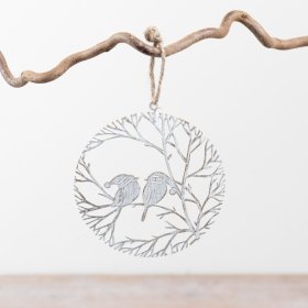 Enhance your space with this elegant hanging round bird ornament for a lovely, delicate touch.