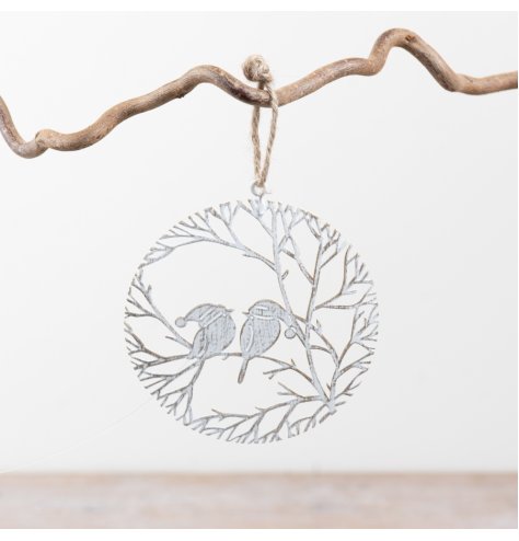 Bring charm to your space with this lovely Hanging Round Bird Ornament.