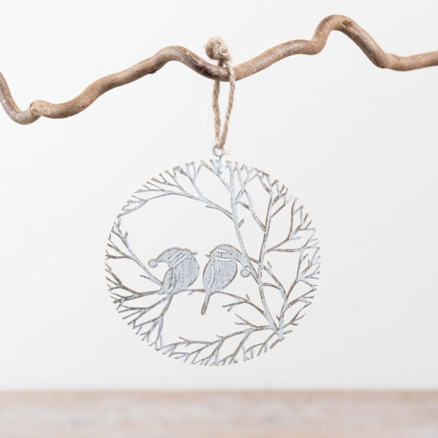 10cm Hanging Round Bird Deco, 10cm 