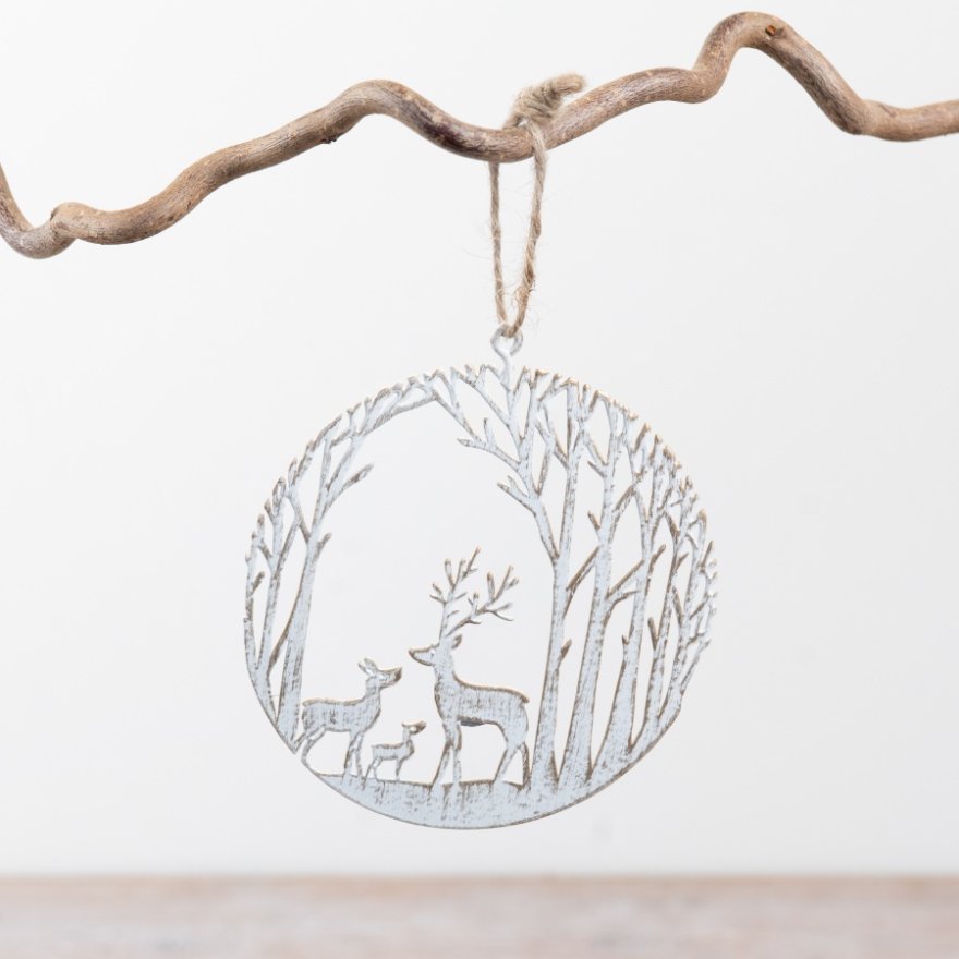 Metal Woodland Deer Hanger, 10cm