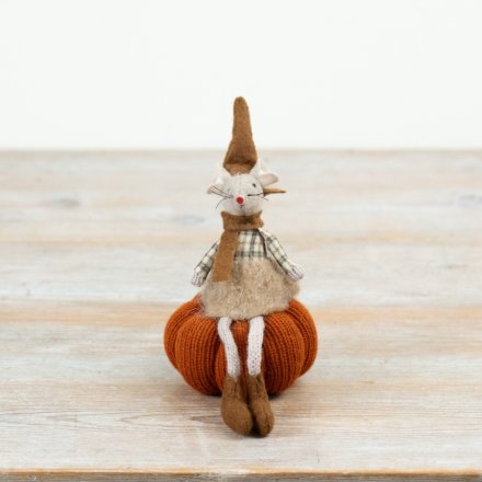 Fabric Mouse Pumpkin Decoration 14cm