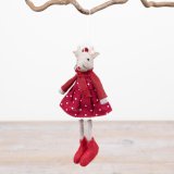 View Dotty Christmas Mouse, 16cm Details Add a charming touch to festive displays with this delightful felt mouse hanging decoration.