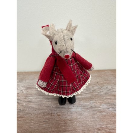 Fabric Mouse Decoration, 11cm  