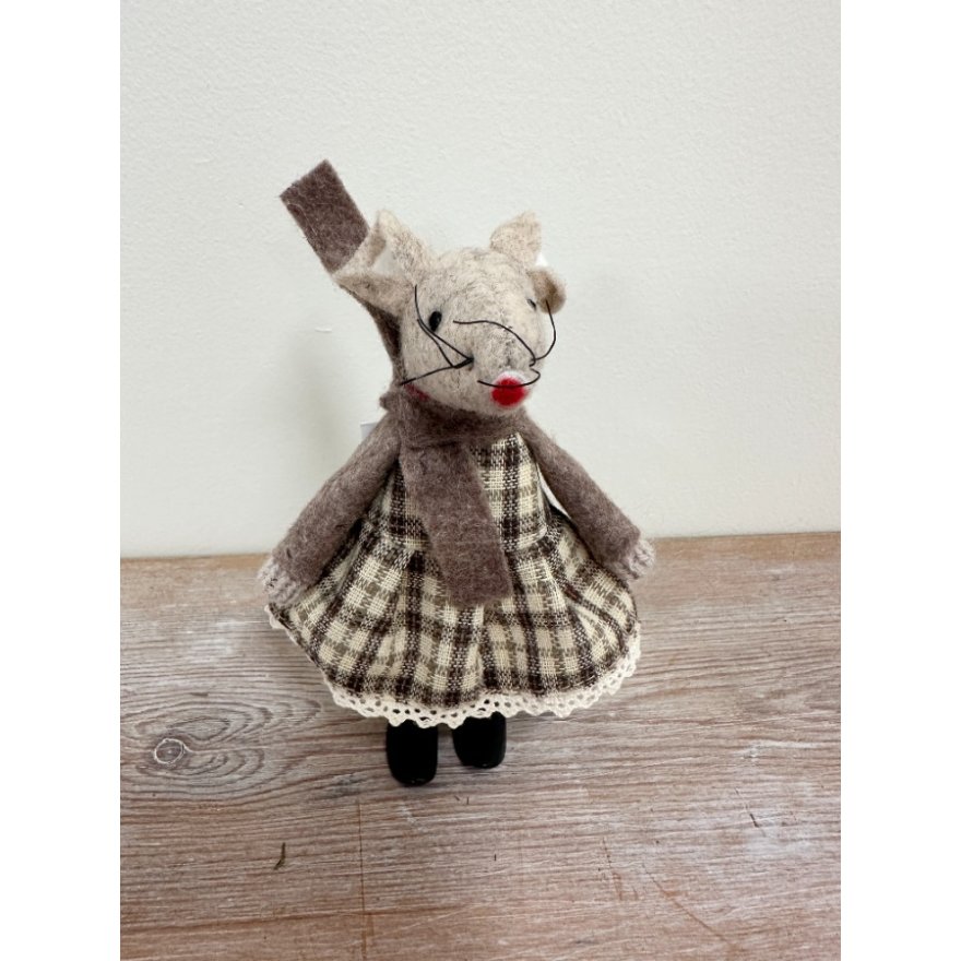 11cm Tartan Mouse Ornament