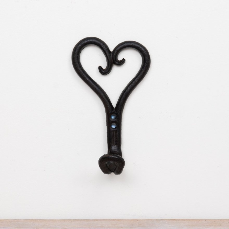 Cast Iron 12.5cm Heart Storage Hook