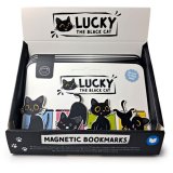 Keep your place in style with the Lucky The Black Cat Magnetic Bookmark Set