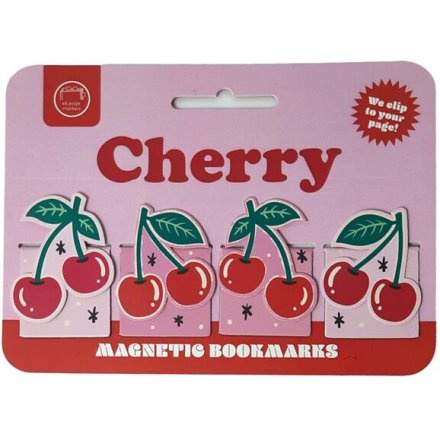 Keep your place in style with the vibrant Cherries Magnetic Bookmark Set