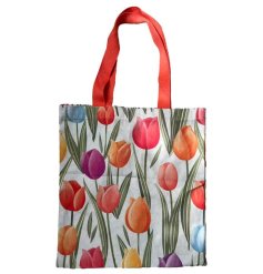 Carry your essentials in style with the eco-friendly Tulips Reusable Tote Bag