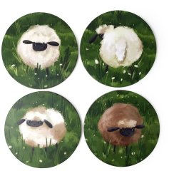 Protect your surfaces in style with this charming set of four natural cork coasters