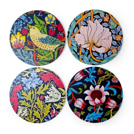 S/4 William Morris Coasters, 10cm 