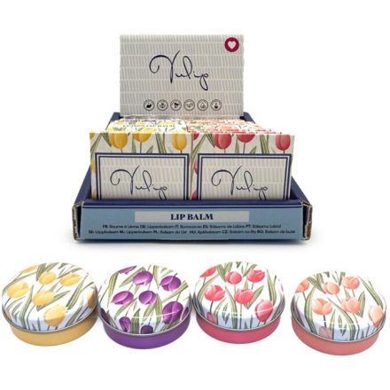 Tulips Lip Balm Tin, 5cm 