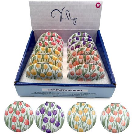 Tulips Compact Mirror, 7cm 