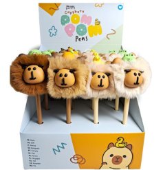 Add a touch of whimsy to your writing with the Capybara Fine Tip Pom Pom Pen
