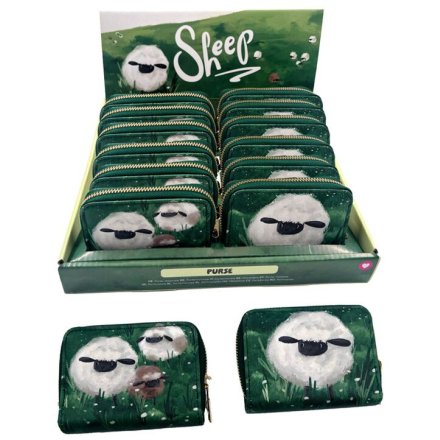 Sheep Zip Around Small Wallet Purse, 11cm 