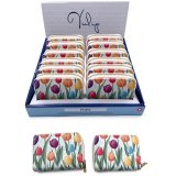 The Tulips Zip Around Small Wallet Purse combines springtime elegance with practical design