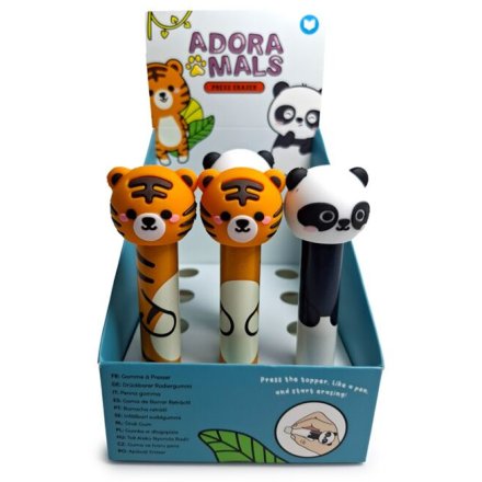 Adoramals Wild Press Top Eraser with Topper, 11cm 