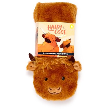Experience cozy comfort with the Highland Coo Microwavable Plush Neck Warmer