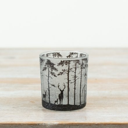 a frosted deer candle 