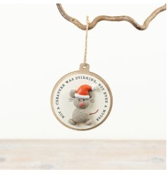 Bring holiday charm with this cozy 3D hanging pebble sign, perfect for a whimsical festive touch.