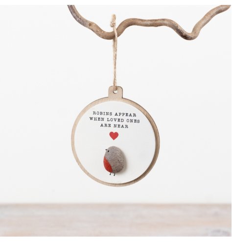 Bring nature indoors with this 3D hanging pebble sign for a charming, decorative touch to any space.