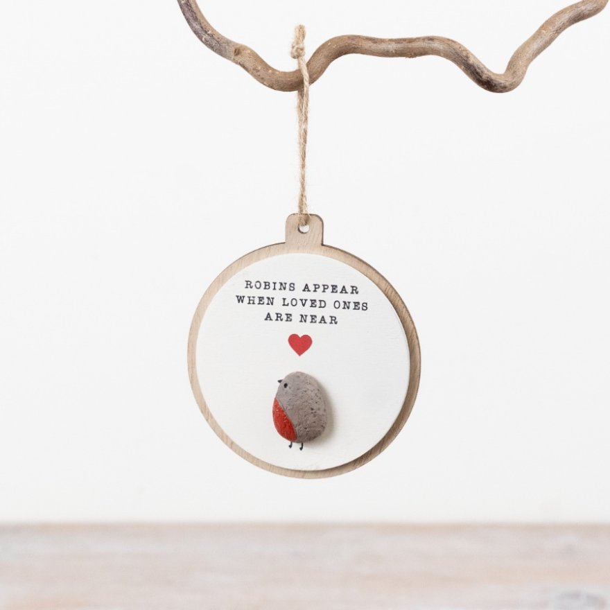"Robins Appear When Loved Ones Are Near" 3D Decorative Sign, 16cm