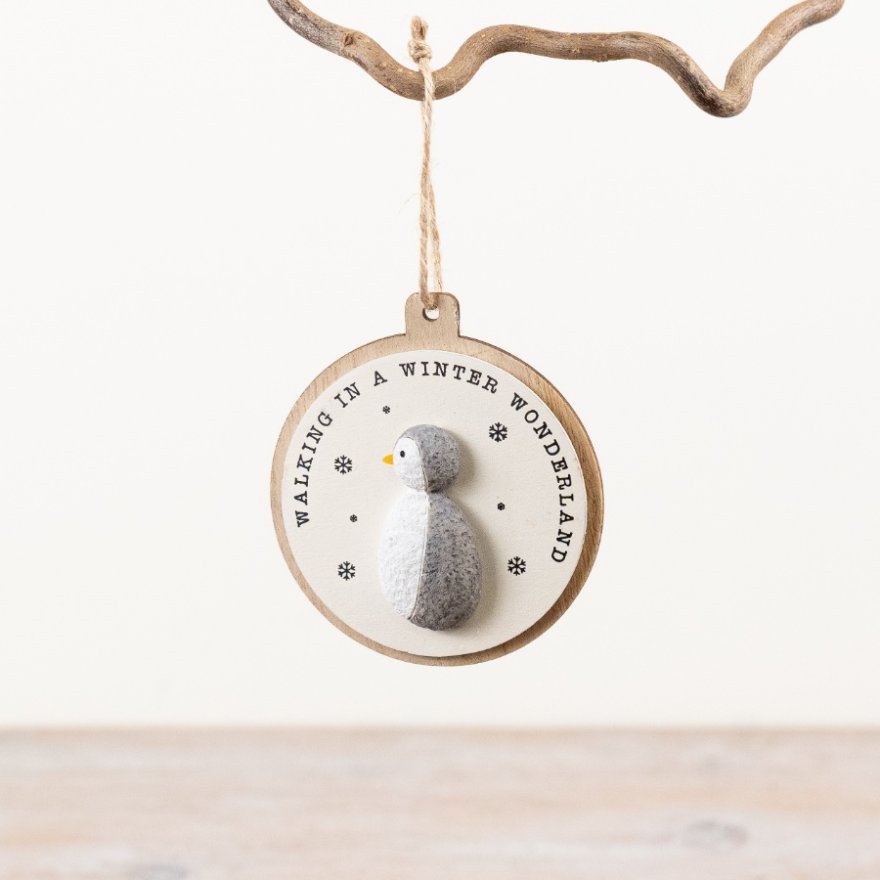 16cm 3D Hanging "Winter Wonderland" Penguin Hanger