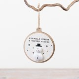 Brighten your holiday decor with this 3D Hanging Pebble Snowman Sign for a festive charm.