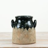 Introduce bold, rustic character to your interiors range with this striking two-tone ceramic vase.