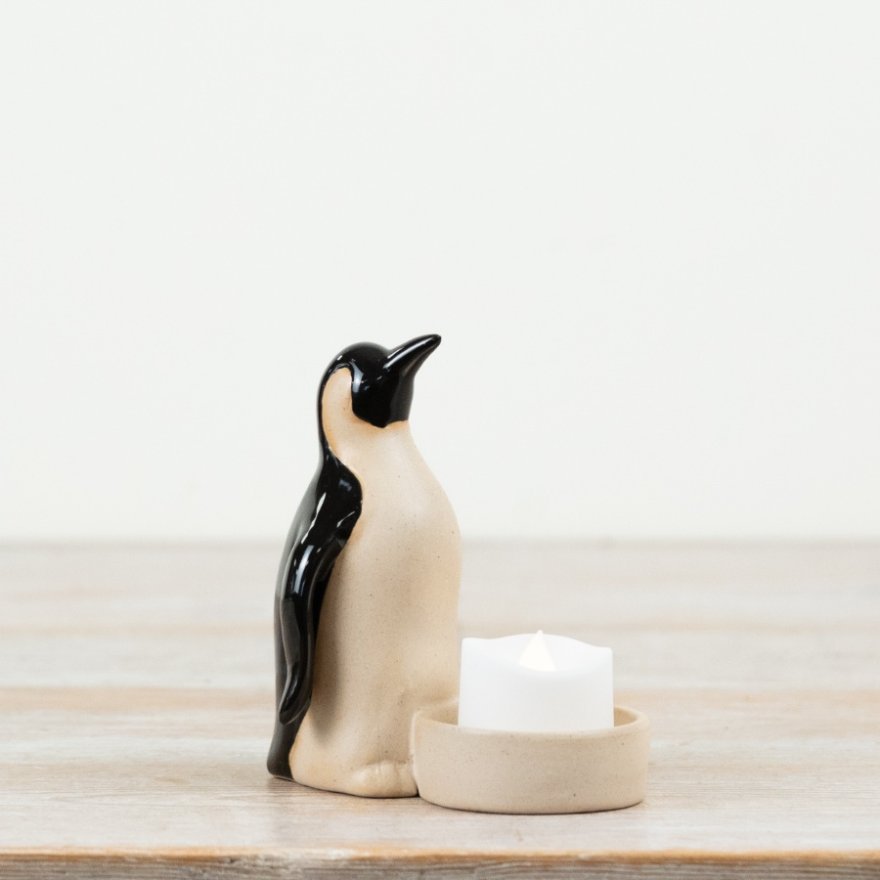 Penguin T-Light Holder, 10.8cm