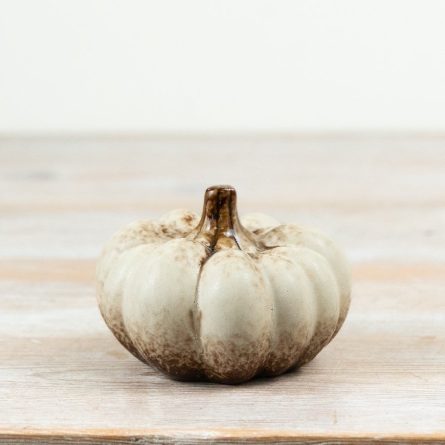 9cm Cream-Colored Pumpkin Ornament
