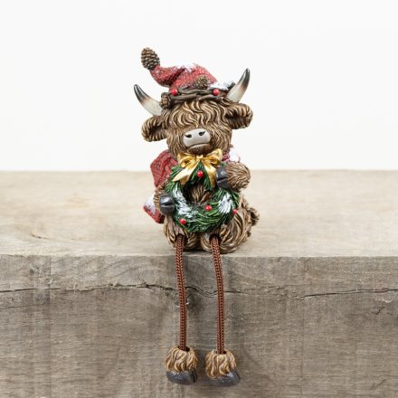 Highland Cow Shelf Sitter, 10.5cm 