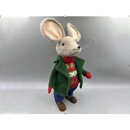 Standing Mouse Wearing Dungarees