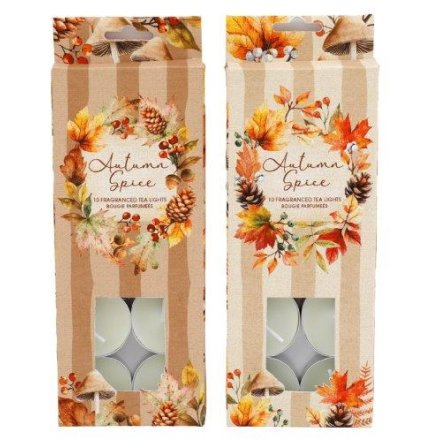 Autumn-Scented Tealight Candles, S/10