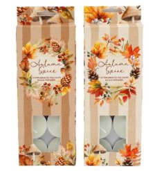 Create a warm, inviting atmosphere with our set of 10 Autumn Tealights.