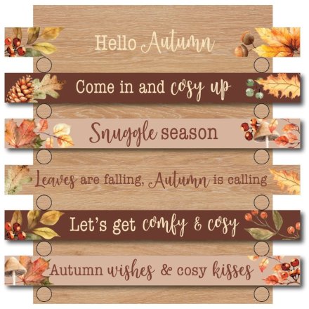 Autumn Plaques with Leaf & Acorn, 25cm 