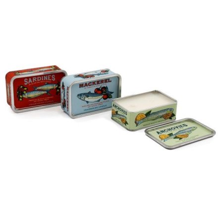 3/A Fish Design Tinned Candle, 9.5cm 