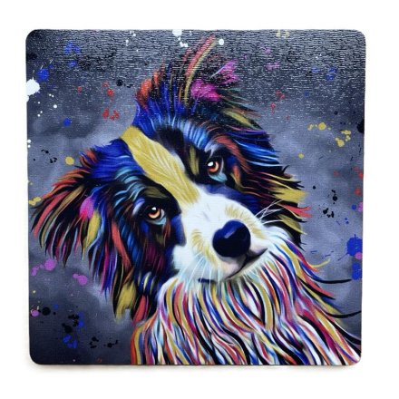 Collie MDF Coaster, 10cm 
