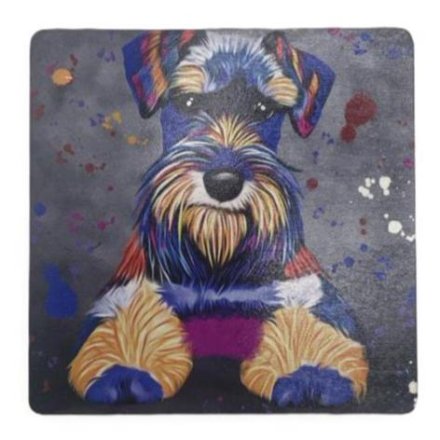 Schnauzer MDF Coaster, 10cm 